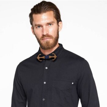 Ανδρικό Ξύλινο Παπιγιόν Μικρές Άγκυρα 3D