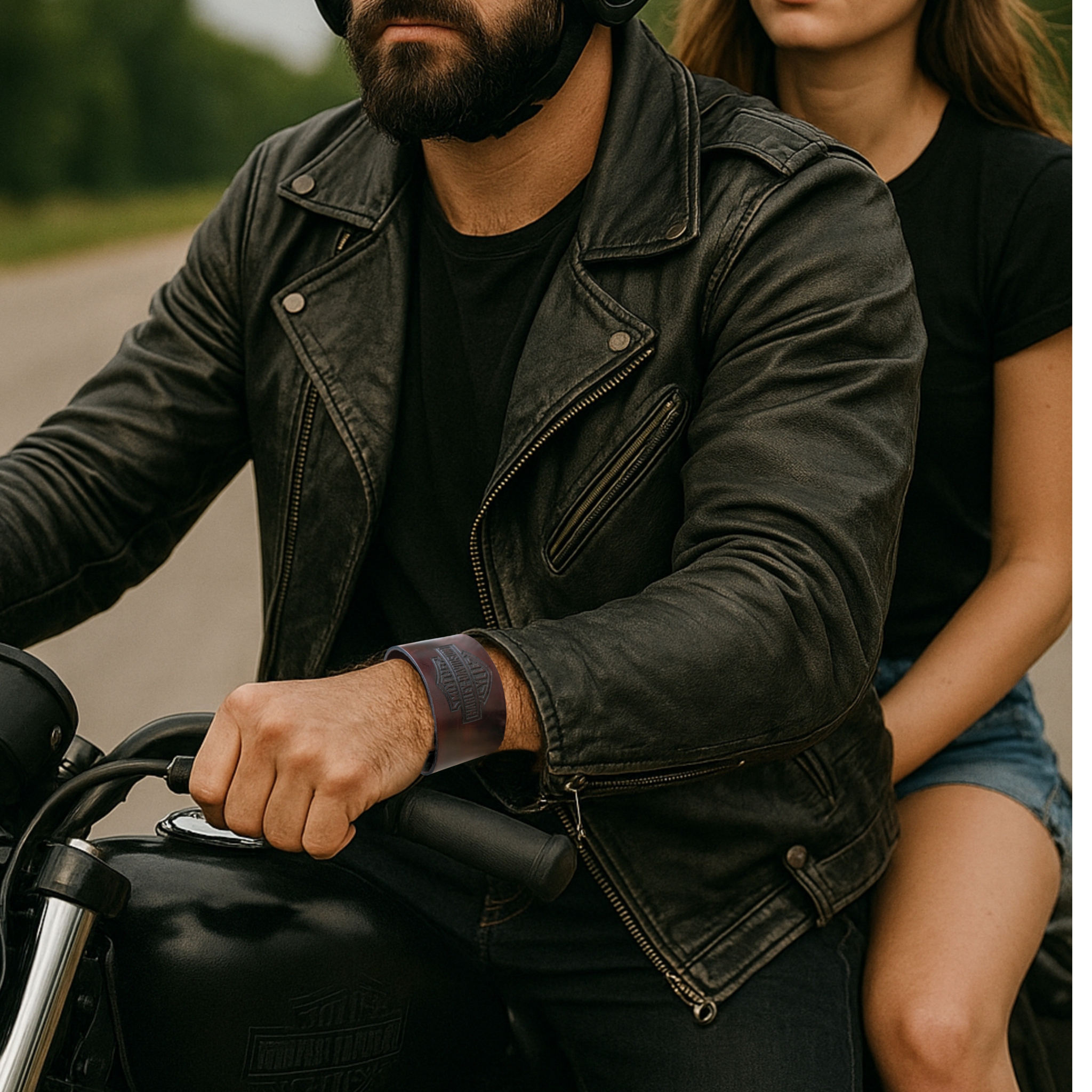 Δερμάτινο Βραχιόλι Harley 4cm - Image 2