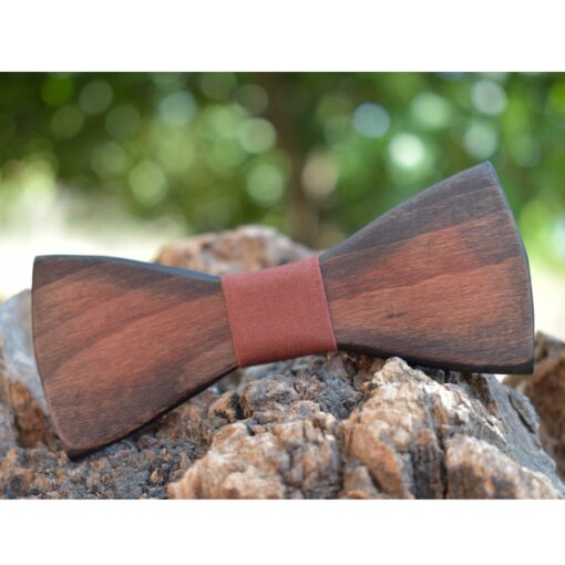 Ανδρικό Ξύλινο Παπιγιόν Rustic Black Mahogany - Image 2