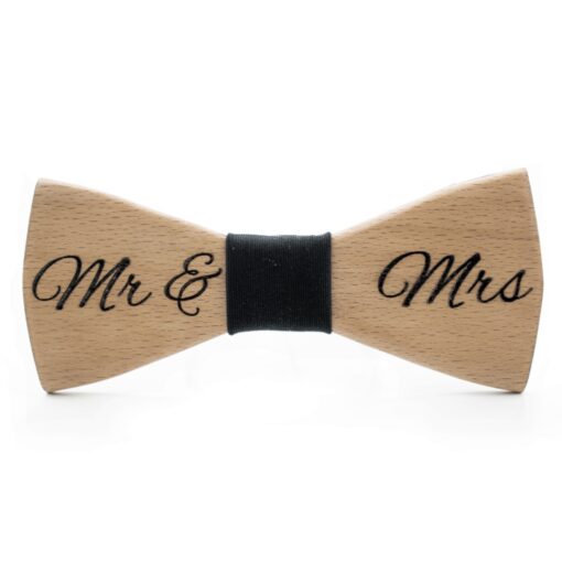 Ανδρικό Ξύλινο Παπιγιόν Mr & Mrs - Image 2
