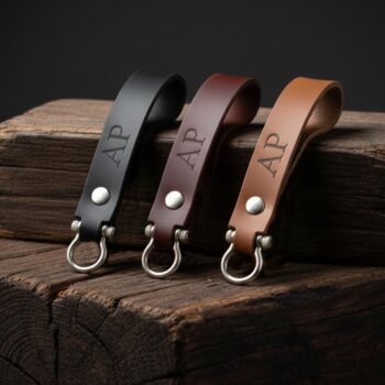 Δερμάτινο Μπρελόκ Μαύρο με Αρχικά