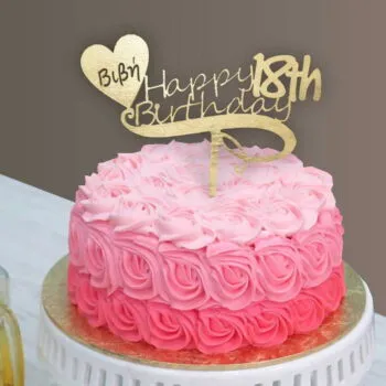 Ξύλινο Τόπερ για Τούρτα Happy Birthday και Όνομα