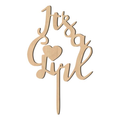 Ξύλινο Τόπερ για Τούρτα Its a Girl - Image 2