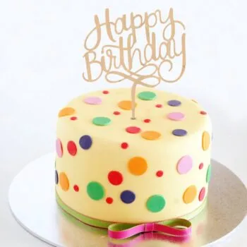 Ξύλινο Τόπερ για Τούρτα Γενεθλίων Happy Birthday