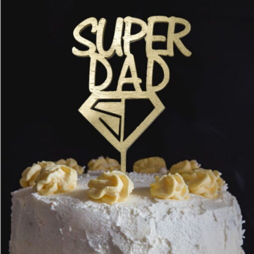 Ξύλινο Τόπερ για Τούρτα Super Dad