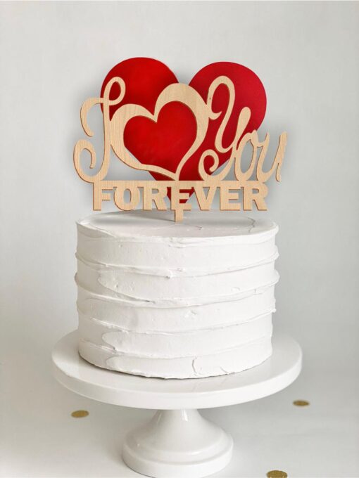 Ξύλινο Τόπερ για Τούρτα I Love you Forever - Image 3
