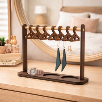 Ξύλινο Σταντ για Σκουλαρίκια και Κοσμήματα