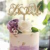 Διακοσμητικό Cake Topper με Αρχικά, Καρδιά και Ημερομηνία