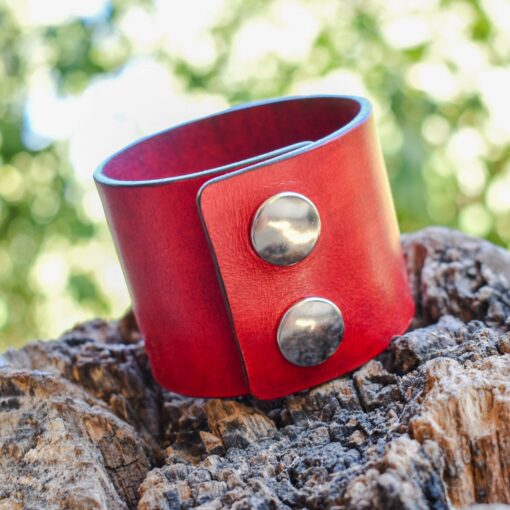 Δερμάτινο Περικάρπιο Κόκκινο 5cm