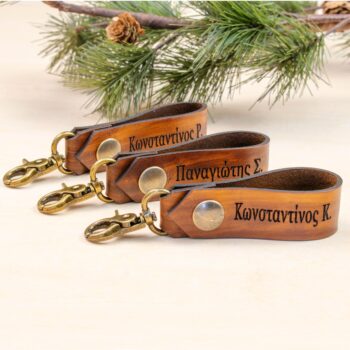 Δερμάτινο Μπρελόκ Καφέ