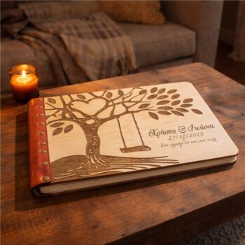 Ξύλινο Βιβλίο Ευχών A4 με τη Δική σας Χάραξη