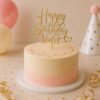 Χρυσό cake topper γενεθλίων από plexiglass με το όνομα "Violet" και σχέδιο καρδιάς