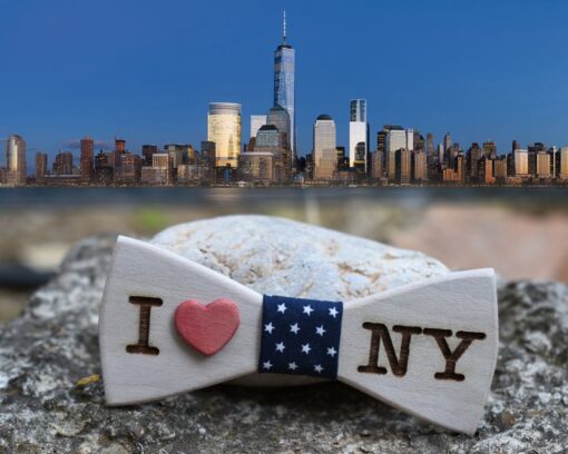 Ανδρικό Ξύλινο Παπιγιόν Oξιά I Love NY - Image 2