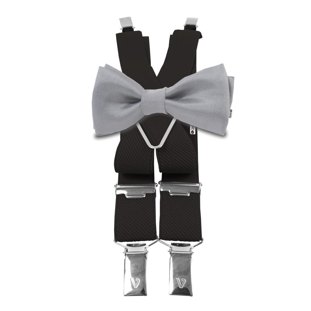 Παπιγιόν Παιδικό Γκρι & Τιράντες Μαύρες